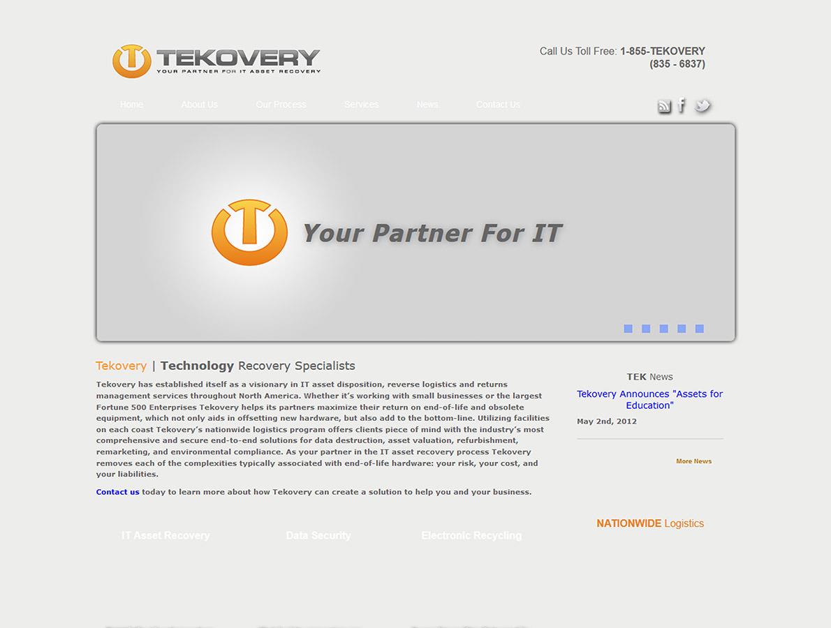 screenshots of Tekovery's website