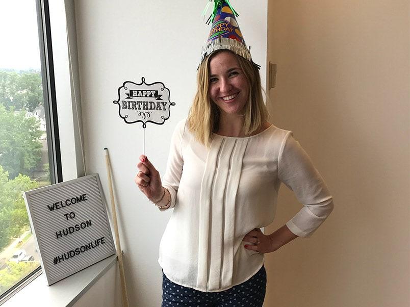 employee celebrating birthday
