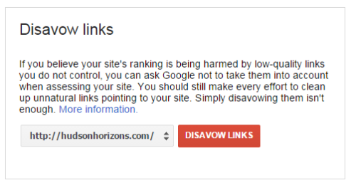 Google disavow links tool