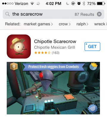 chipotle scarecrow app game